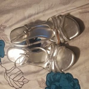 Womens silver dress heels.